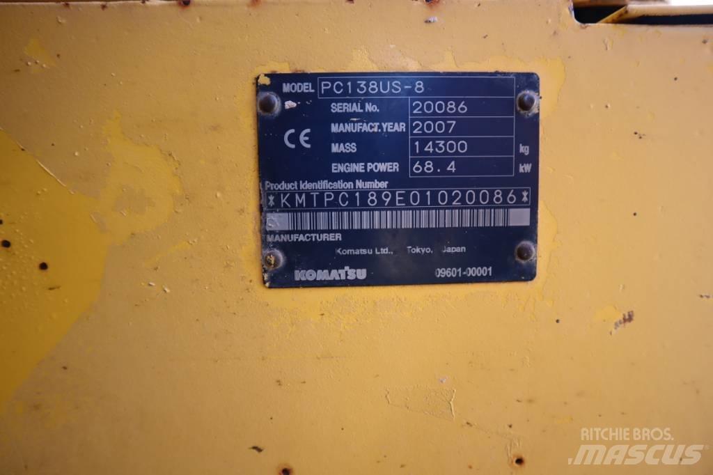 Komatsu PC138US-8 Rupsgraafmachines