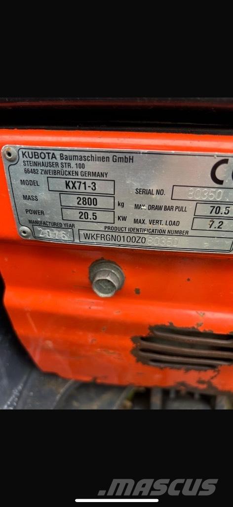 Kubota KX 71-3 Minigraafmachines < 7t