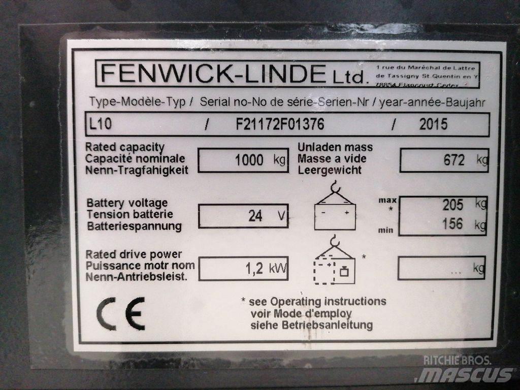 Linde L10 Stapelaar meeloop