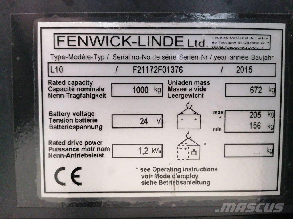 Linde L10 Stapelaar meeloop