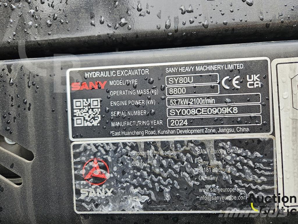 Sany SY80U Midigraafmachines 7t - 12t