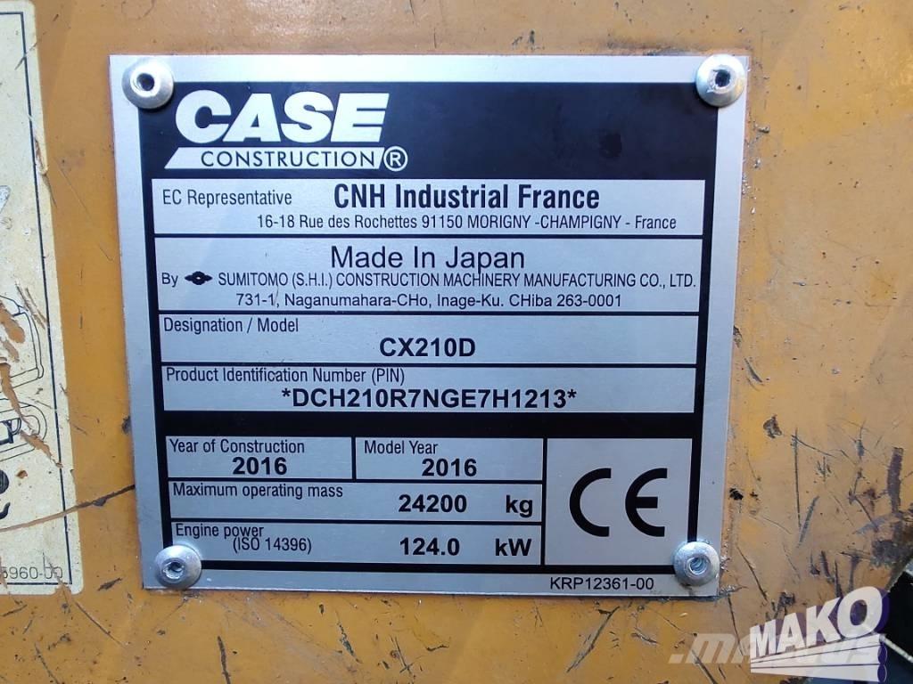 CASE CX 210 D Rupsgraafmachines