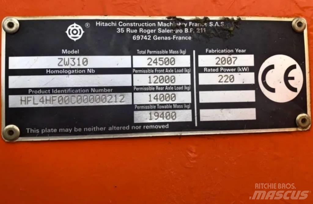 Hitachi ZW 310 Wielladers