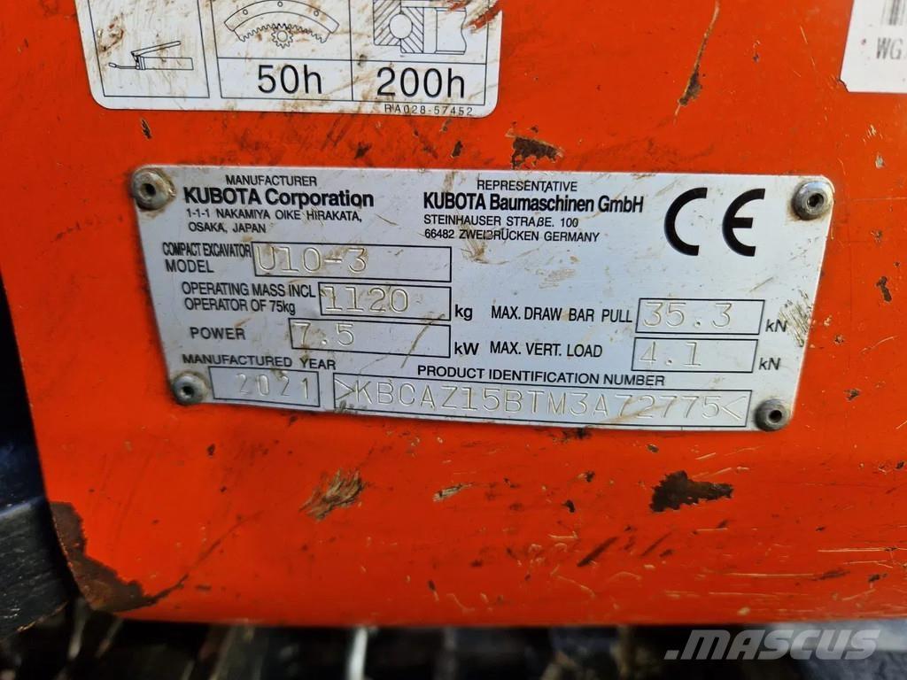 Kubota U10-3 Minigraafmachines < 7t