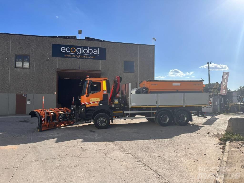 Renault K460 Vlakke laadvloer met kraan