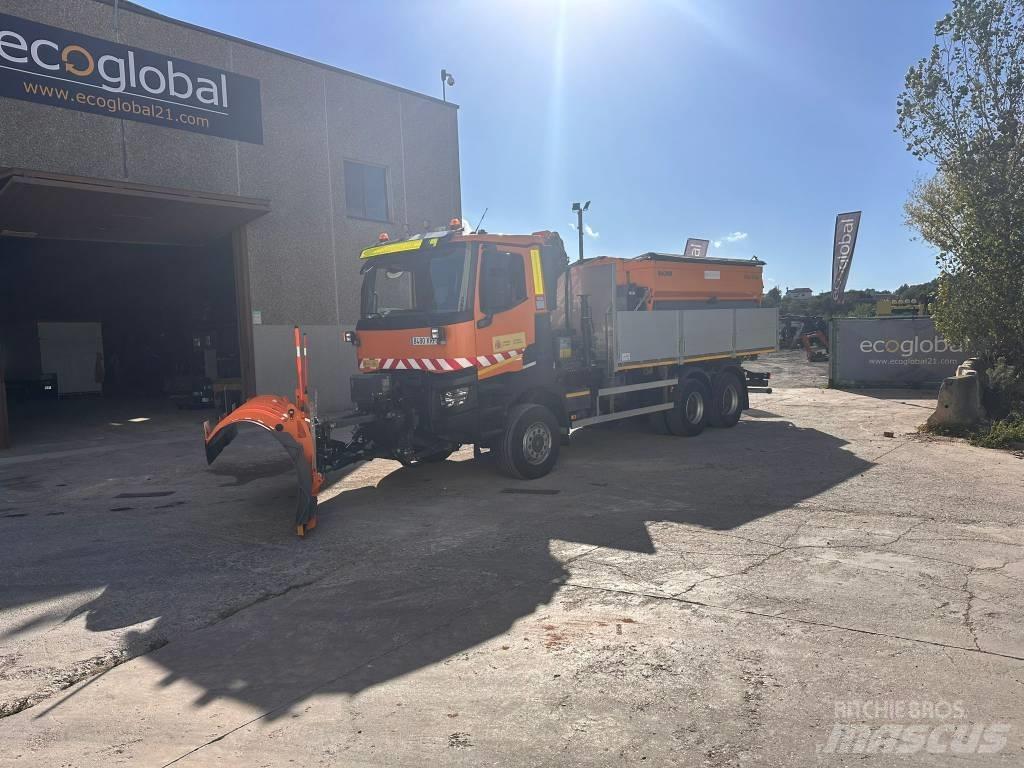 Renault K460 Vlakke laadvloer met kraan