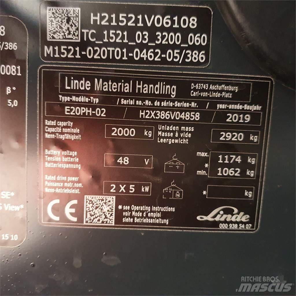 Linde E20PH Elektrische heftrucks