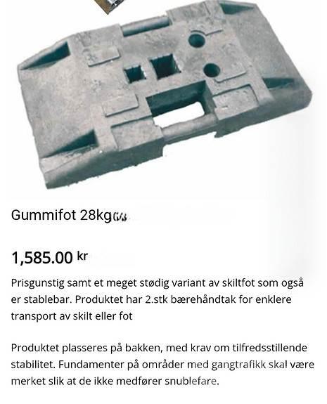  Skiltfot Overige componenten