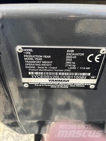 Yanmar SV26 Minigraafmachines < 7t