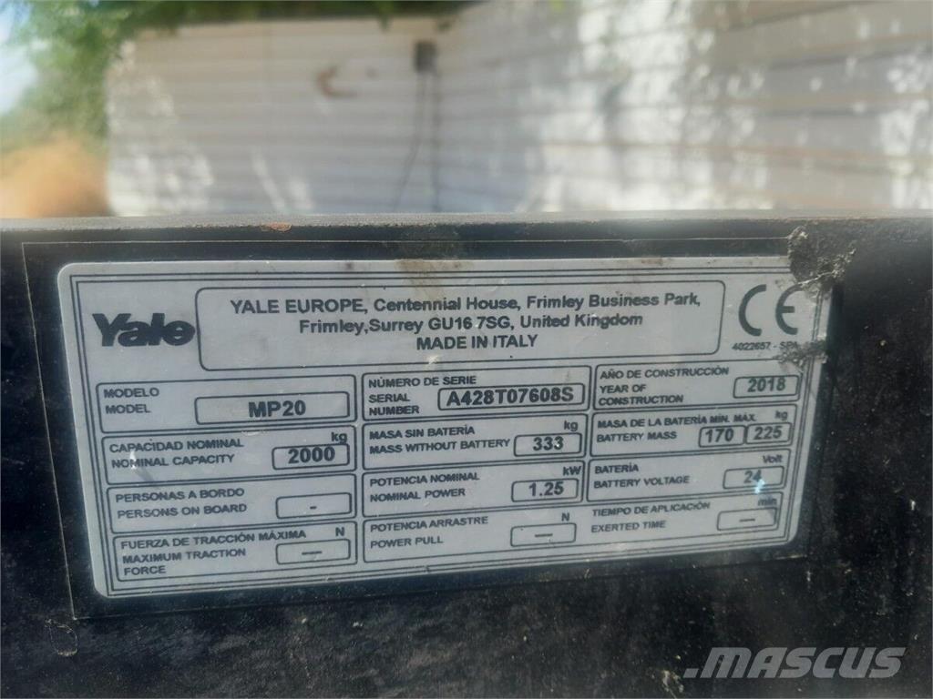 Yale MP20 Laden en Lossen - overige