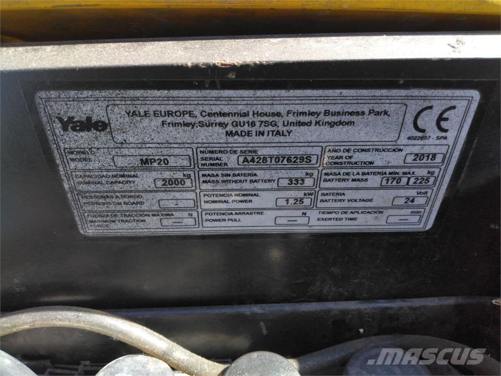 Yale MP20 Laden en Lossen - overige