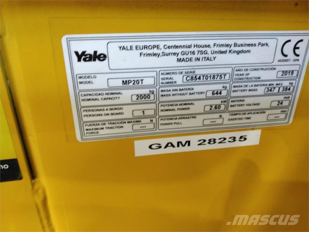 Yale MP20T Laden en Lossen - overige