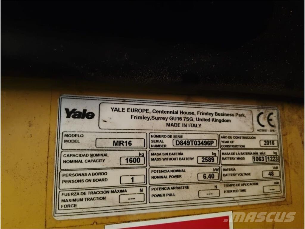 Yale MR16 Laden en Lossen - overige