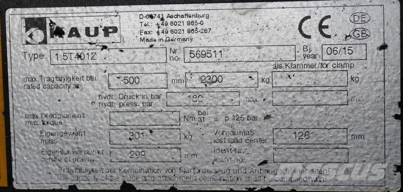 Kaup 1.5T401Z Overige tweedehands voorzetapparatuur en componenten