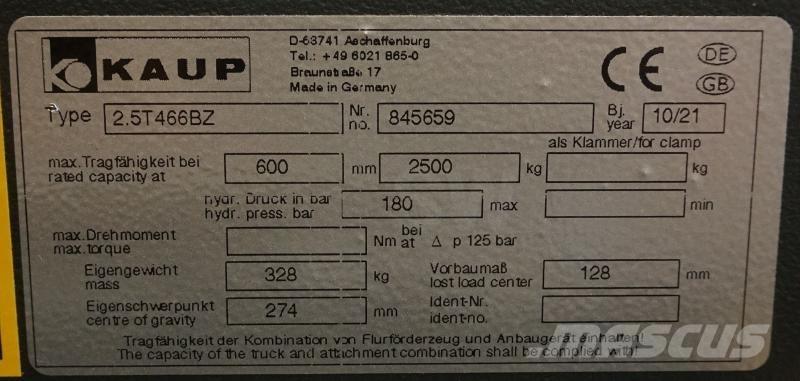 Kaup 2,5T466BZ Overige tweedehands voorzetapparatuur en componenten