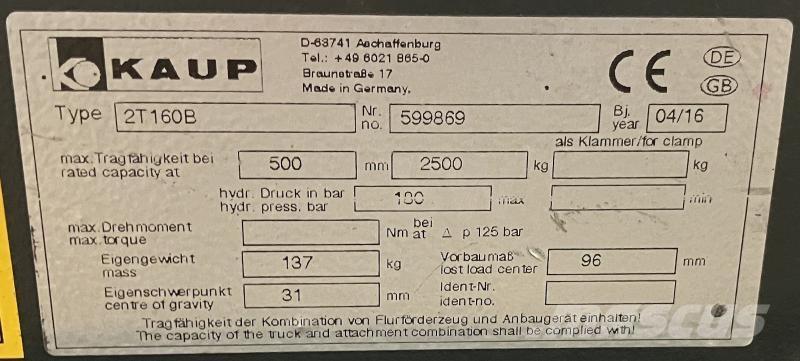 Kaup 2T160B Overige tweedehands voorzetapparatuur en componenten