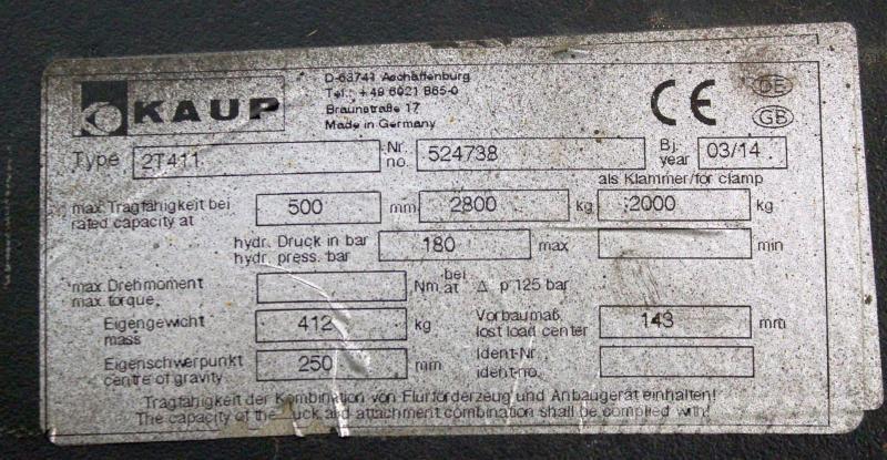 Kaup 2T411 Overige tweedehands voorzetapparatuur en componenten