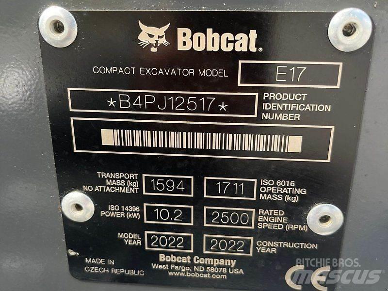 Bobcat E17 Minigraafmachines < 7t