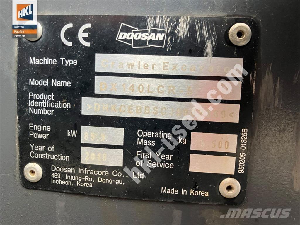Doosan DX 140 LCR-5 Rupsgraafmachines
