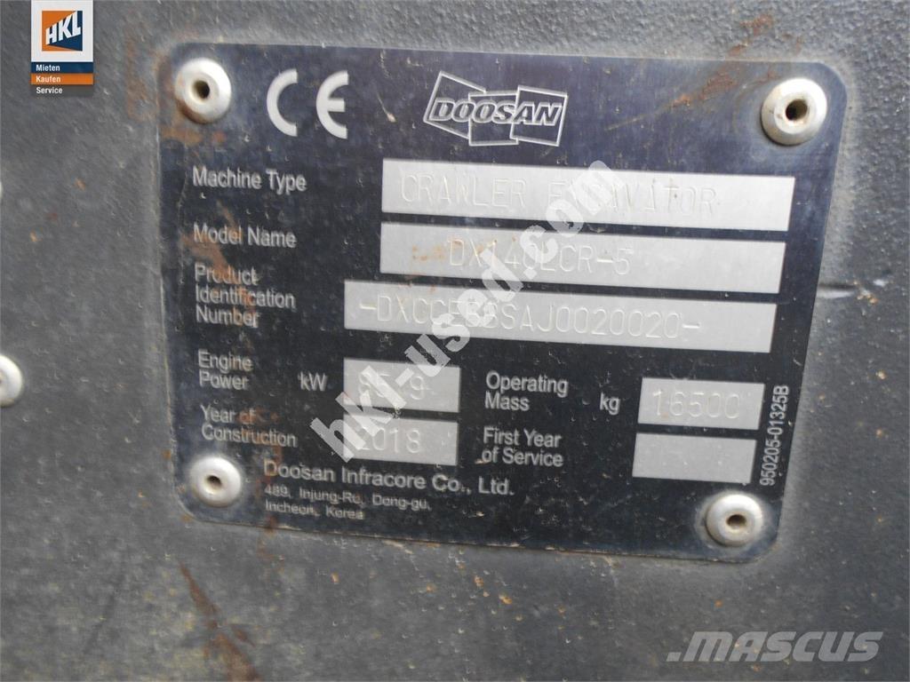 Doosan DX 140 LCR-5 Rupsgraafmachines