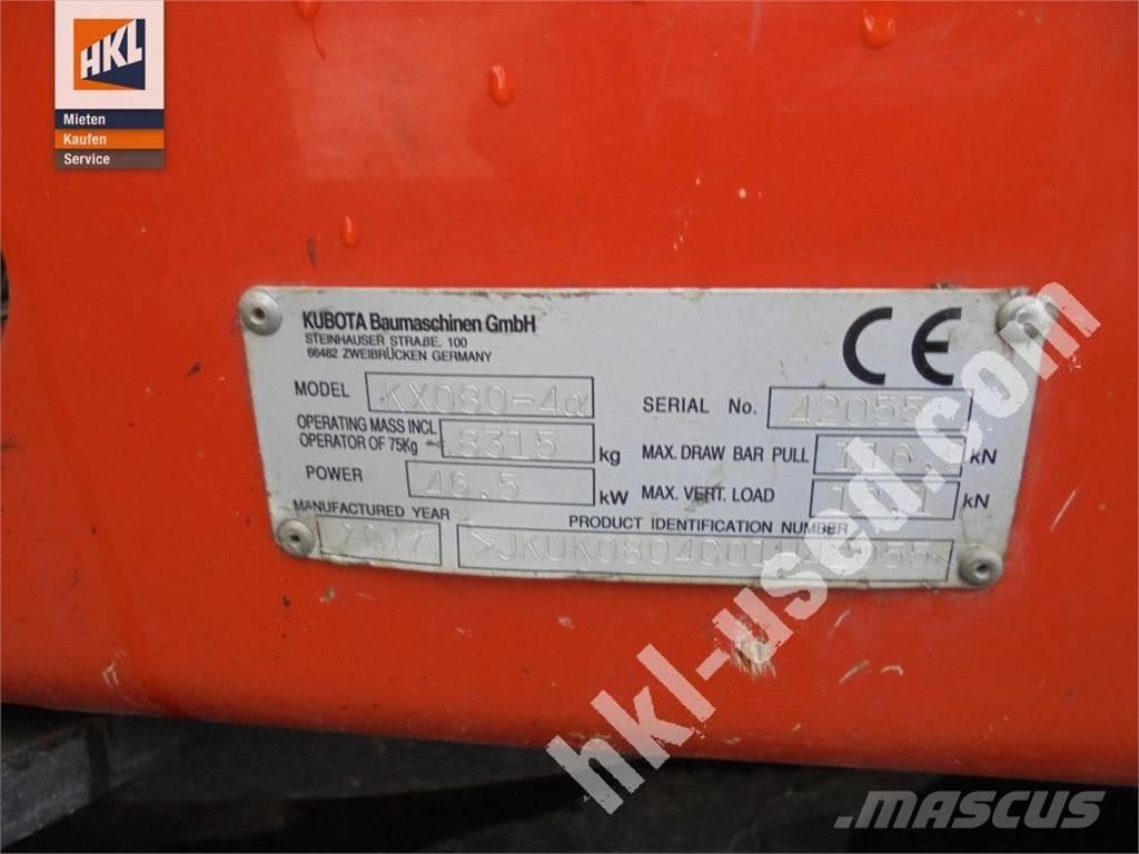 Kubota KX 080-4 Minigraafmachines < 7t
