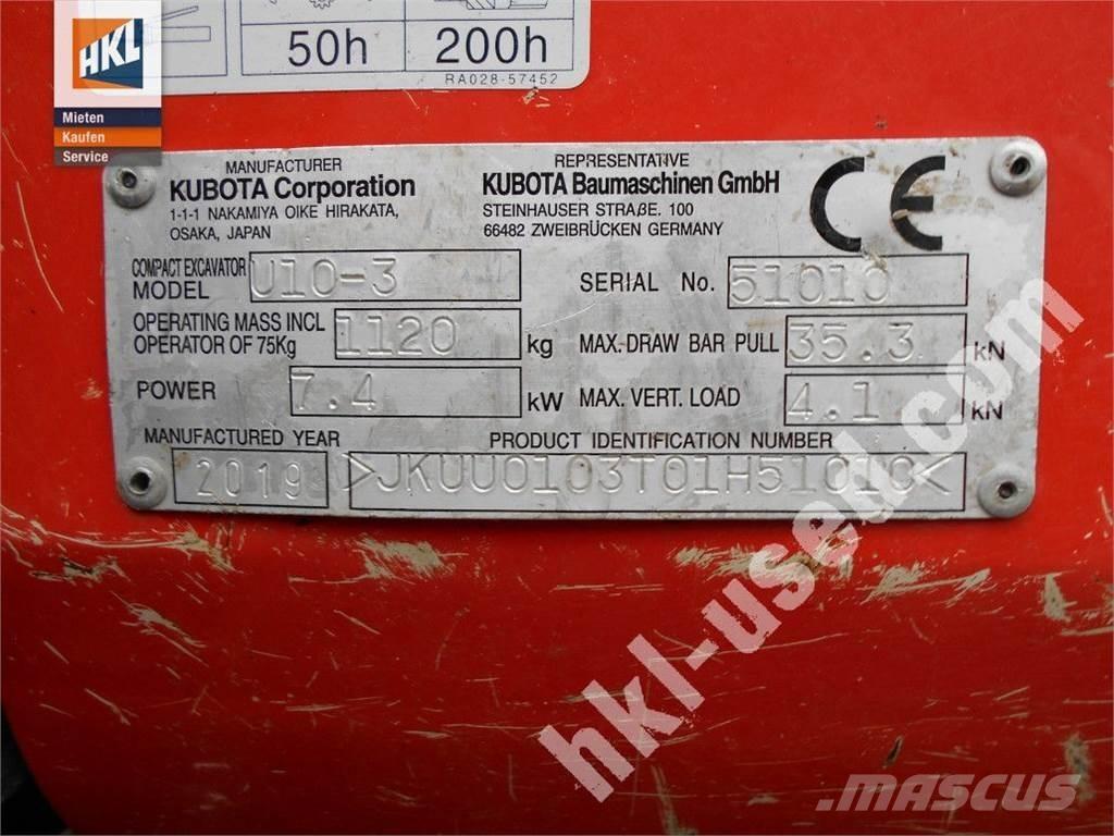 Kubota U 10-3 Minigraafmachines < 7t