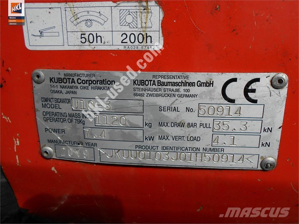 Kubota U 10-3 Minigraafmachines < 7t