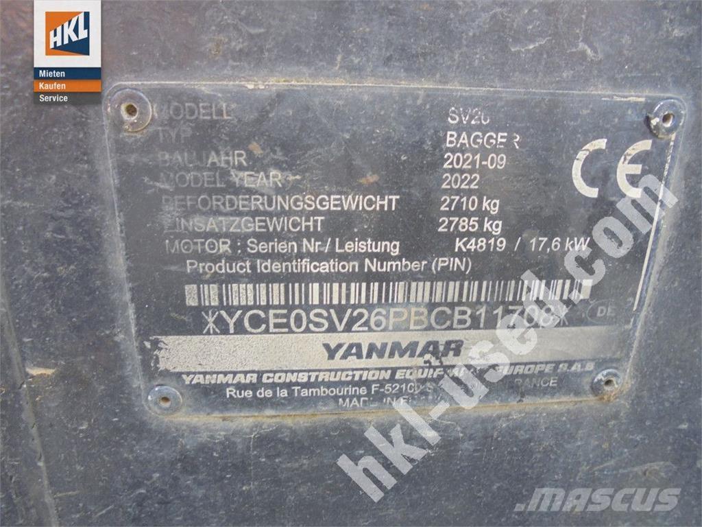Yanmar SV 26 Minigraafmachines < 7t
