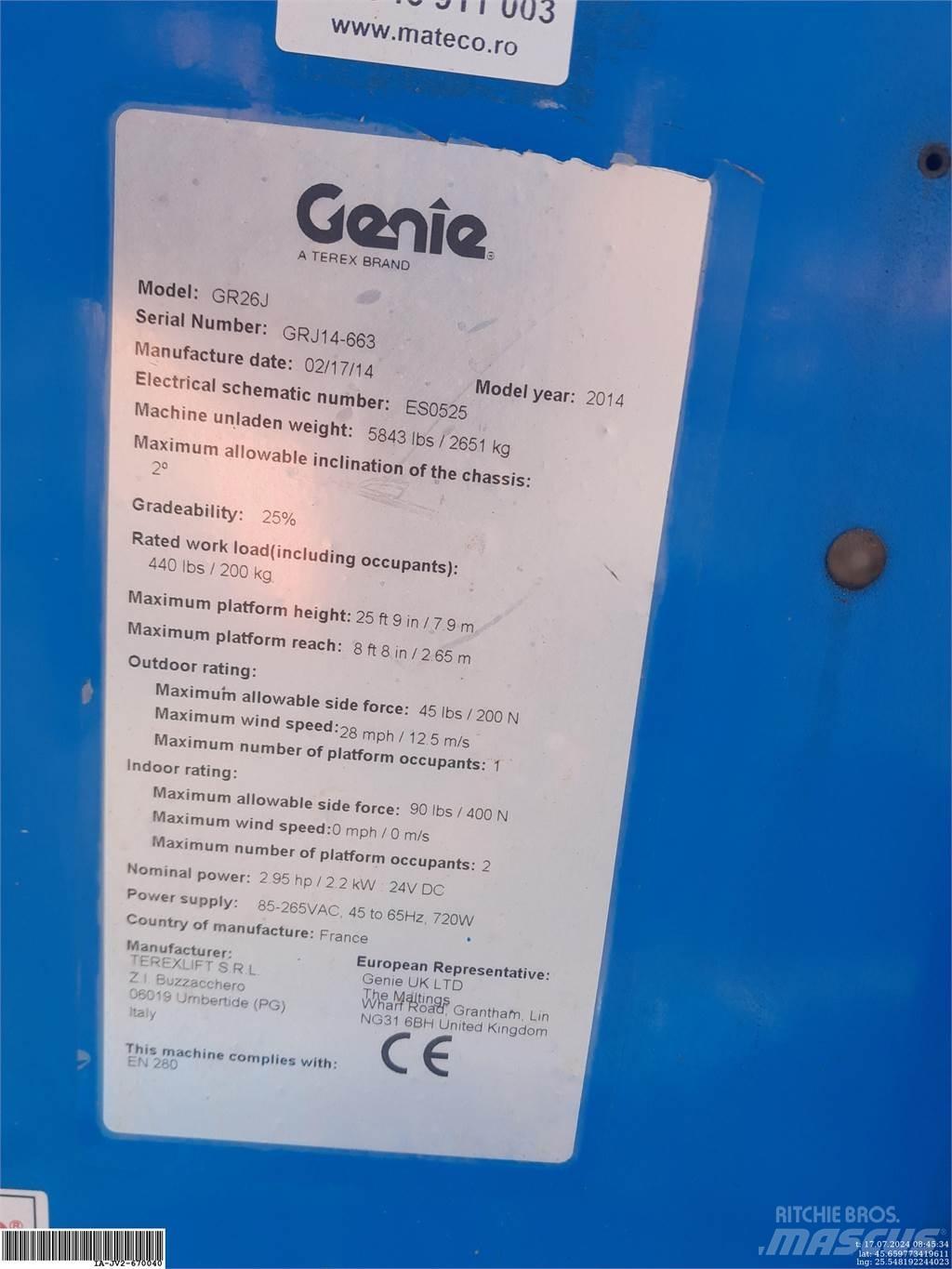 Genie GR26J Personenliften en invalideliften