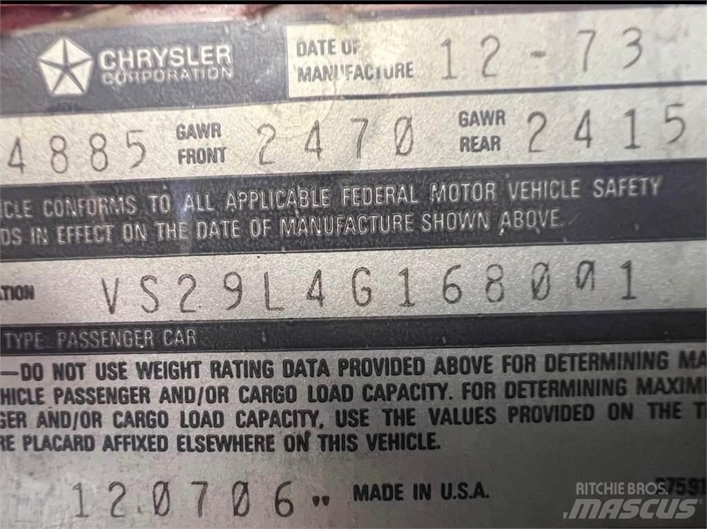 Plymouth Duster Overige componenten