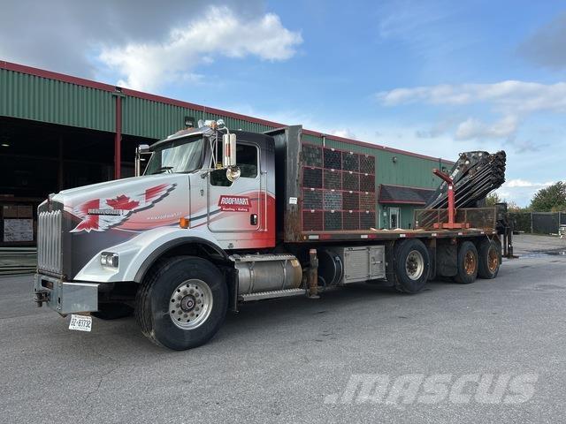 Kenworth T800 Vlakke laadvloer met kraan