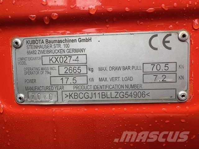 Kubota KX027-4 Midigraafmachines 7t - 12t