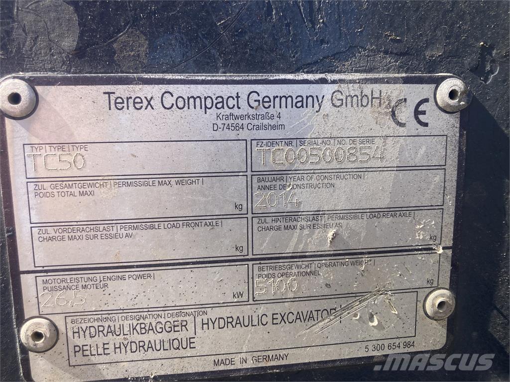 Terex TC50 Minigraafmachines < 7t