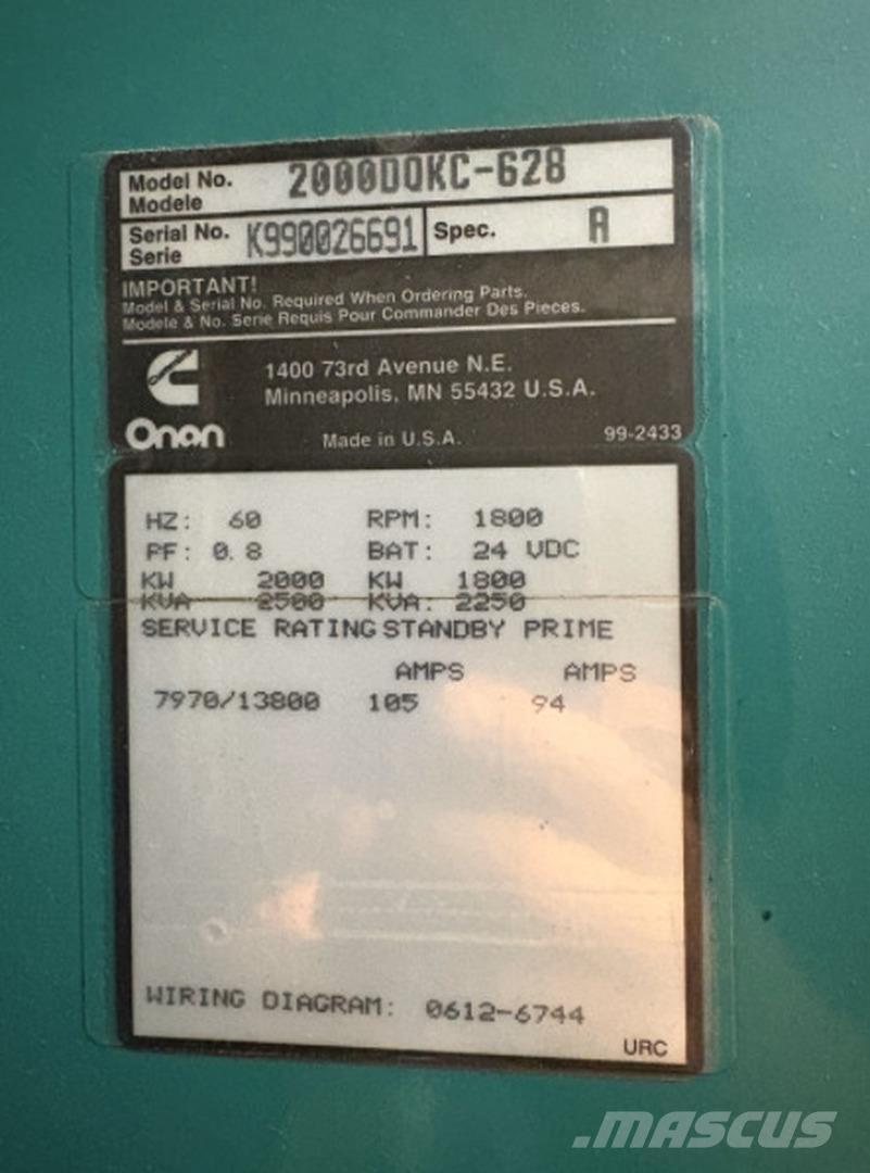 Cummins 2000DQKC-628 Diesel generatoren