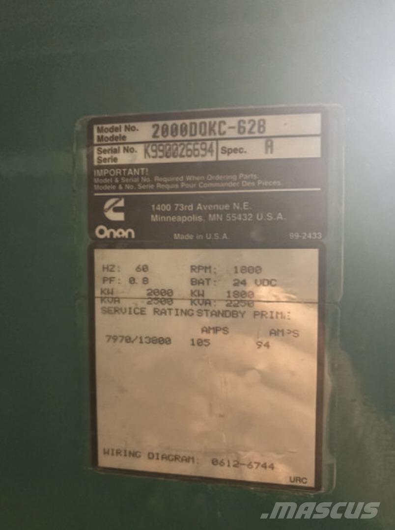 Cummins 2000DQKC-628 Diesel generatoren