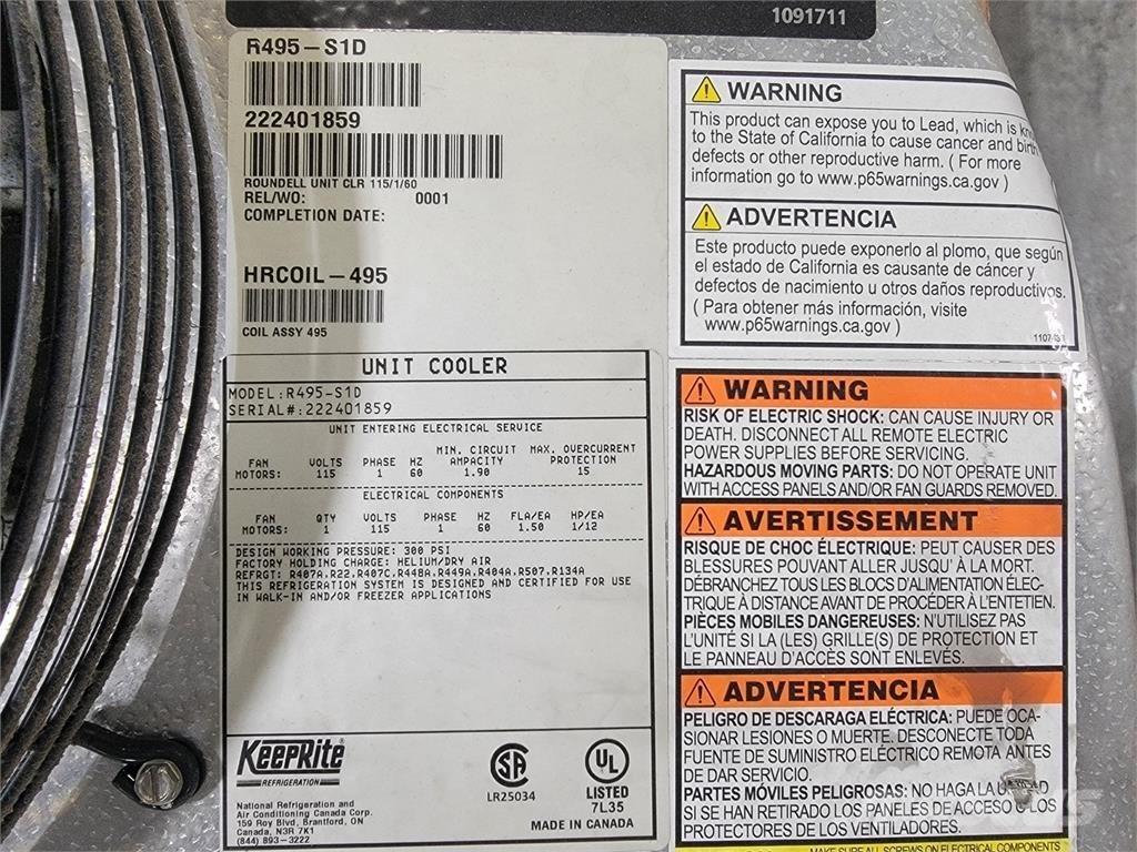  KEEPRITE R495-S1D Verhittings en ontdooi apparatuur