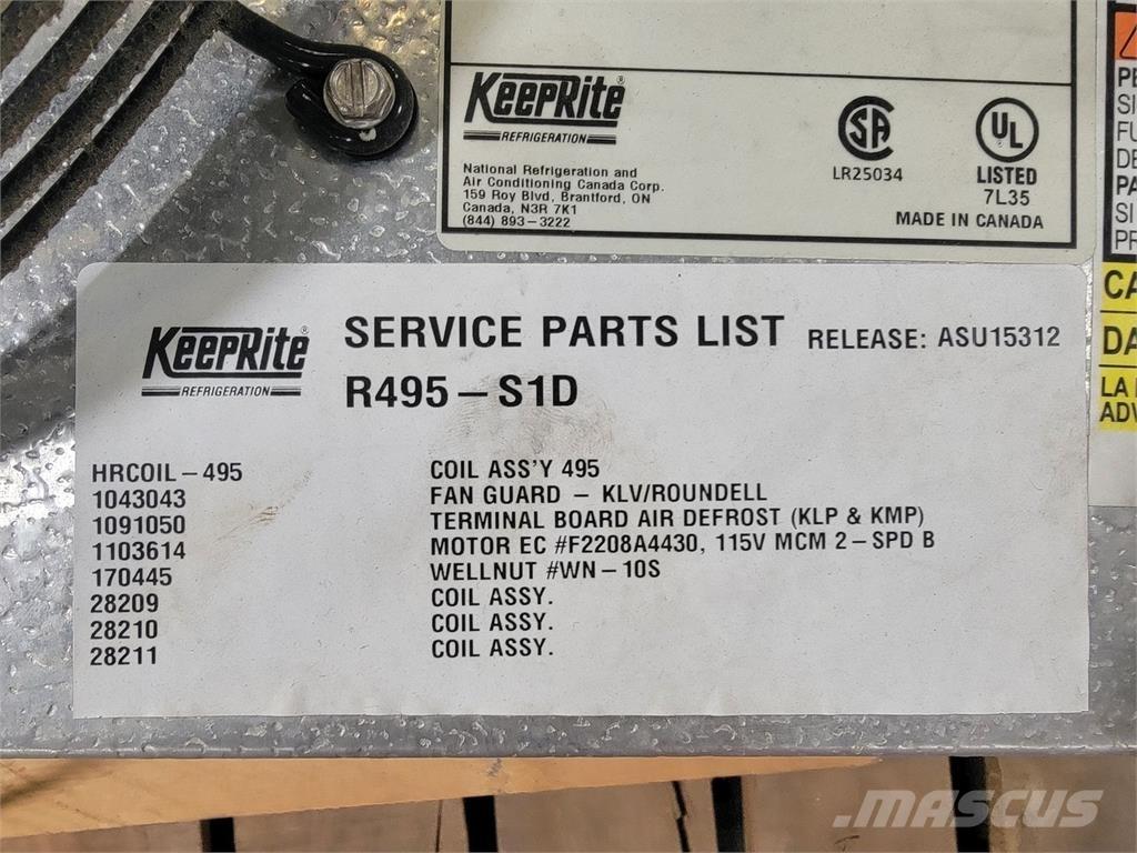  KEEPRITE R495-S1D Verhittings en ontdooi apparatuur
