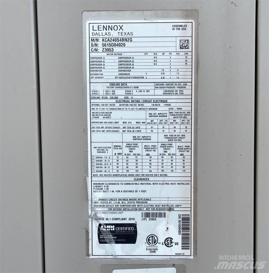  LENNOX KCA240S4BN2G Verhittings en ontdooi apparatuur