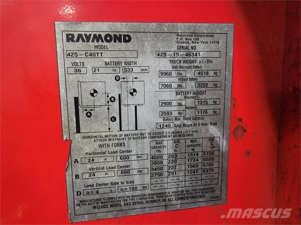 Raymond 425-C40TT Bouw - Overige