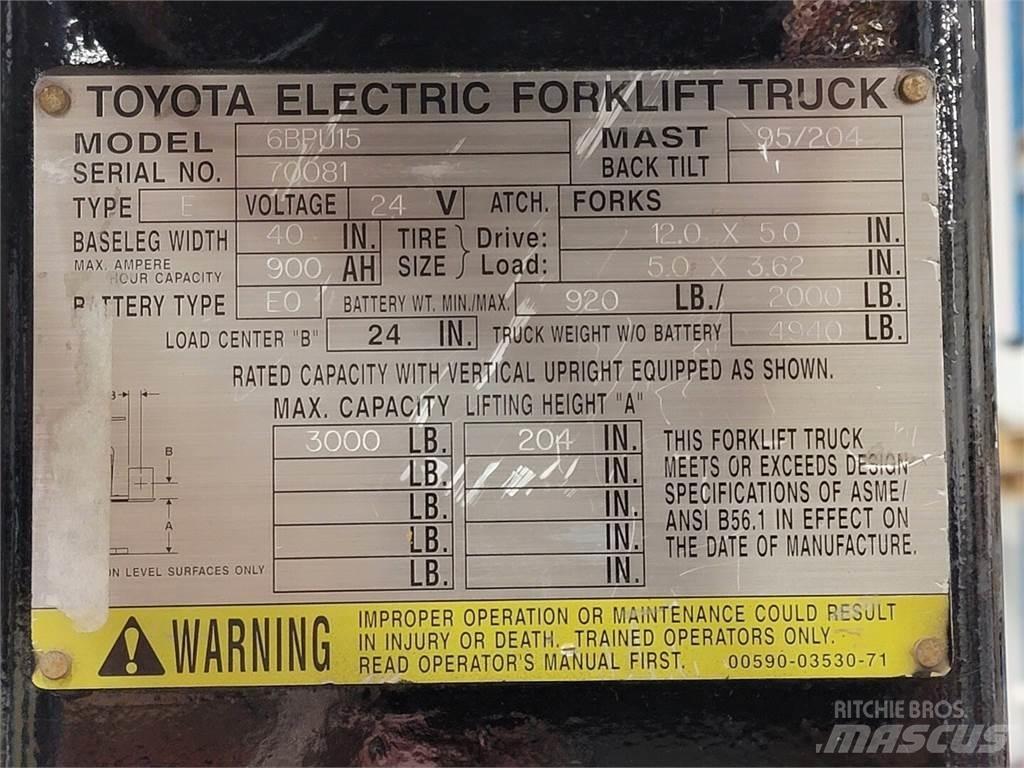 Toyota 6BPU15 Bouw - Overige