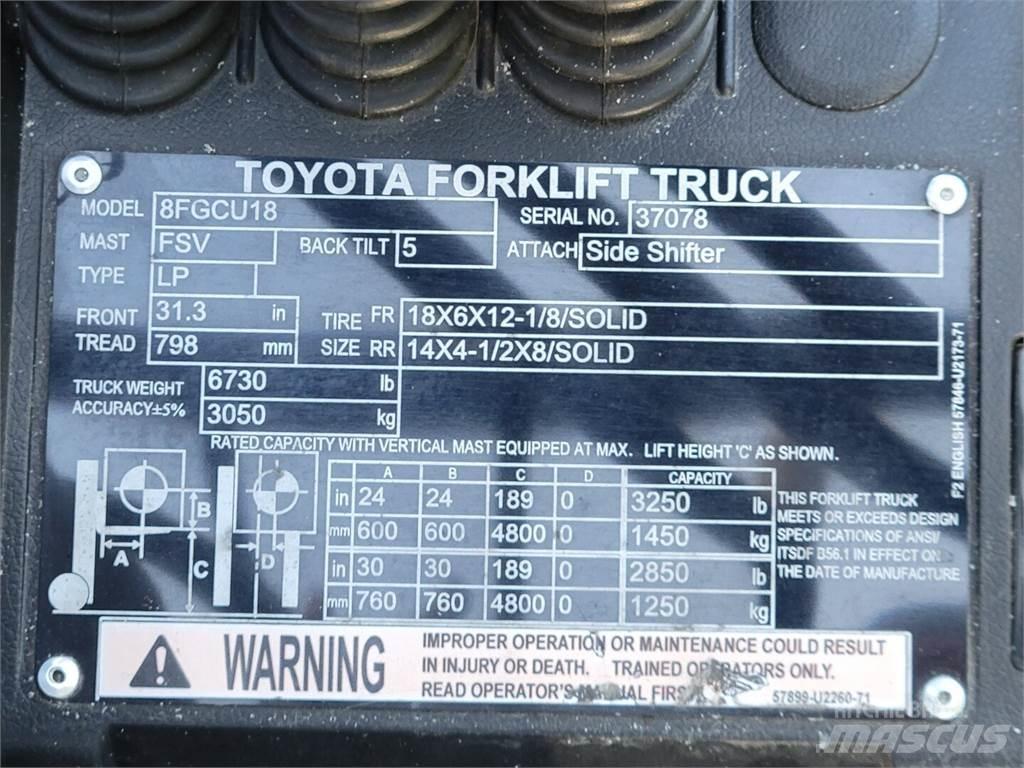 Toyota 8FGCU18 Bouw - Overige