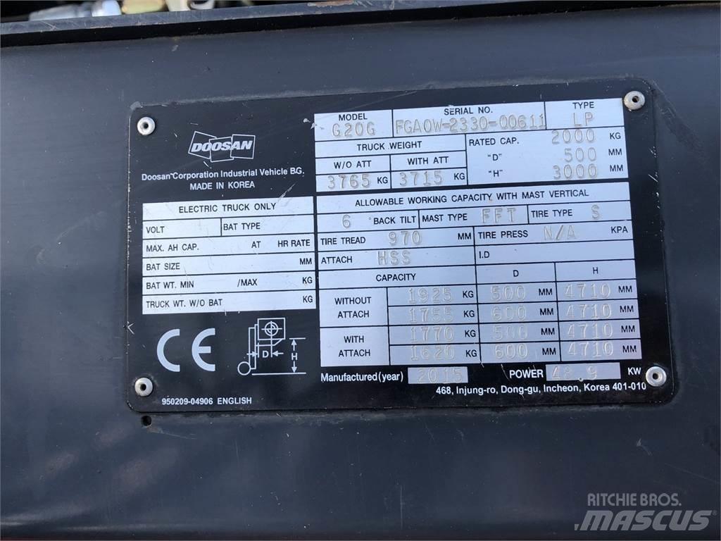 Doosan G20GX Heftrucks overige