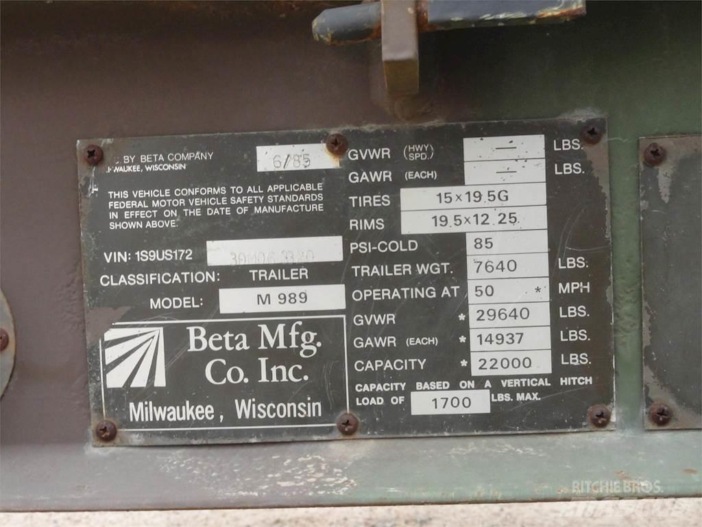 Beta M989 Overige aanhangers