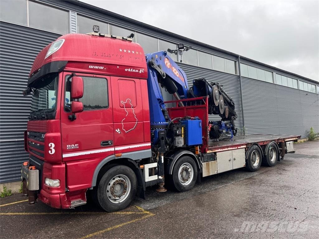 DAF FAD XF105.460 Vlakke laadvloer met kraan