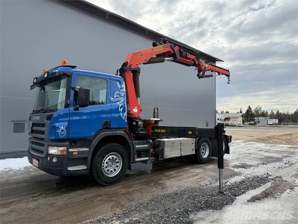 Scania p380 Vlakke laadvloer met kraan
