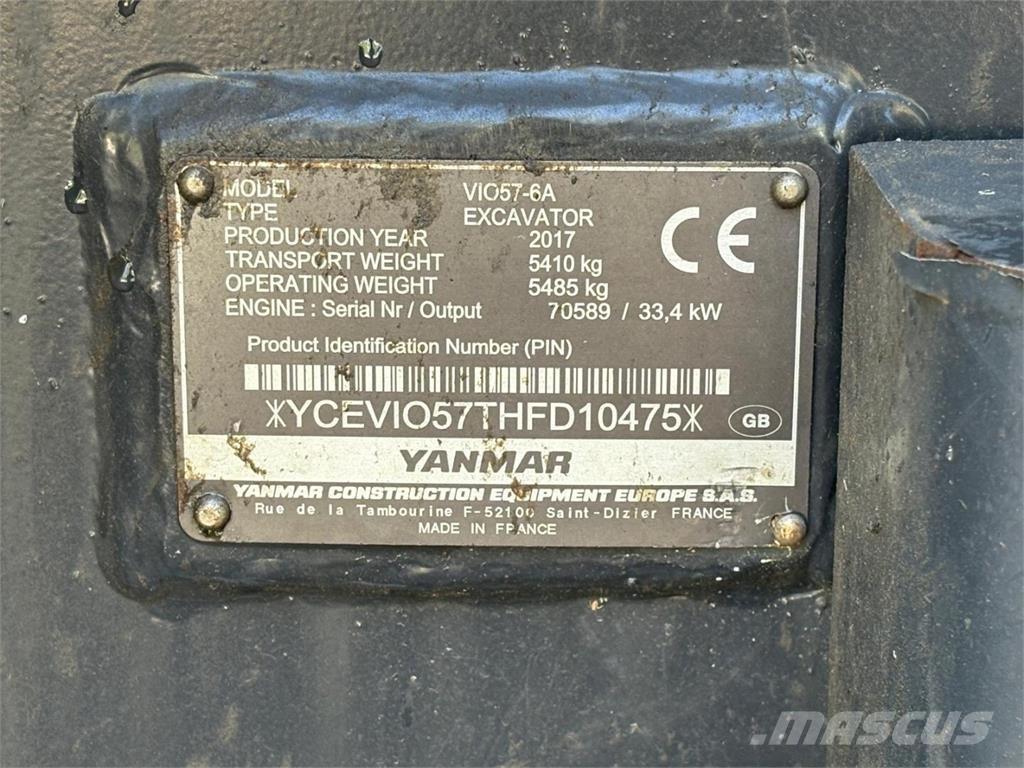 Yanmar VIO 57-6A Minigraafmachines < 7t