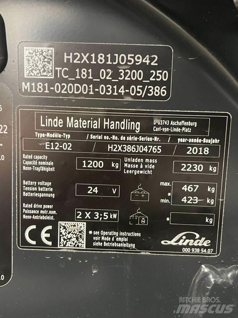 Linde E12-02-386 Elektrische heftrucks