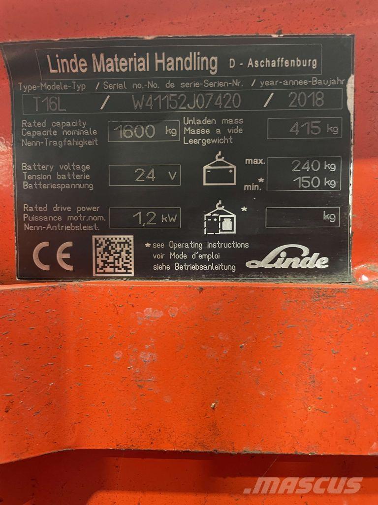 Linde T16L-1152 Electro-pallettrucks