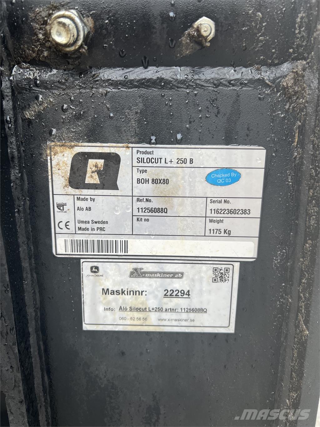 Ålö Silocut L+ 250 Overige tweedehands voorzetapparatuur en componenten