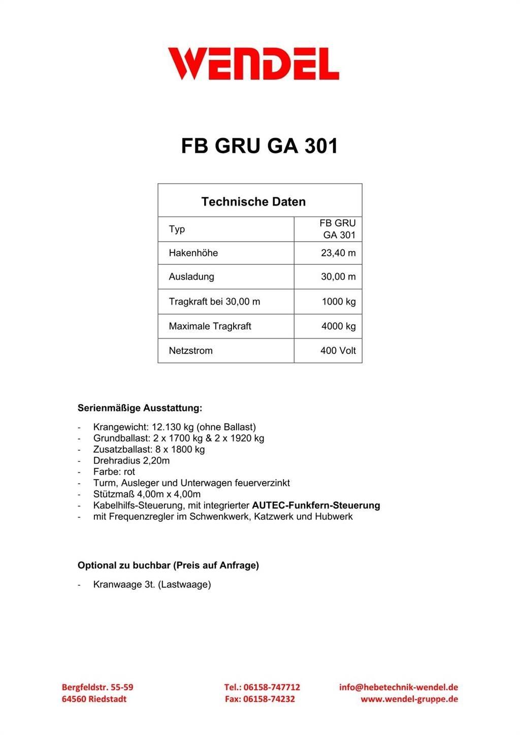 FB GRU GA 301 Torenkranen
